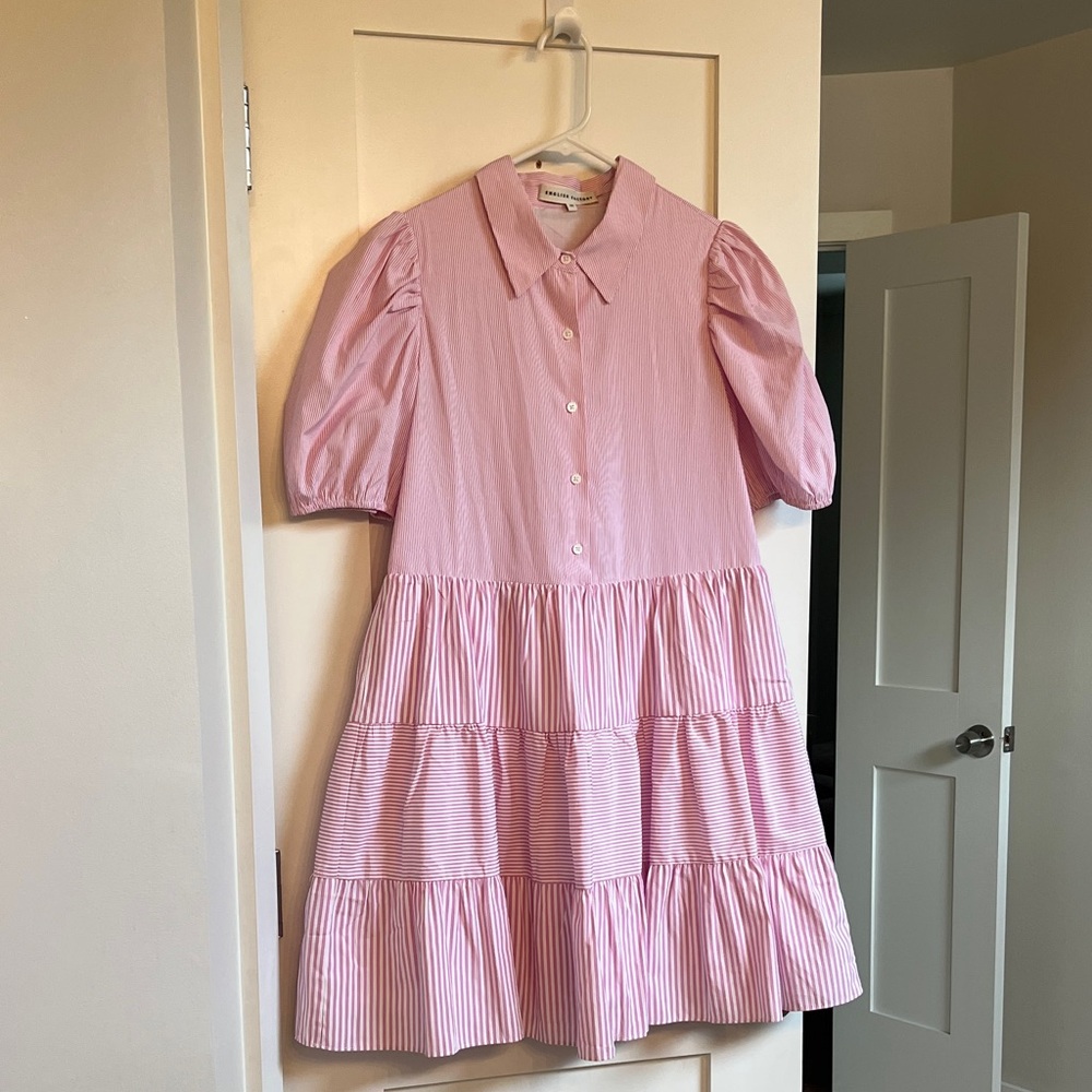 English Factory Pink Tiered Mini Dress